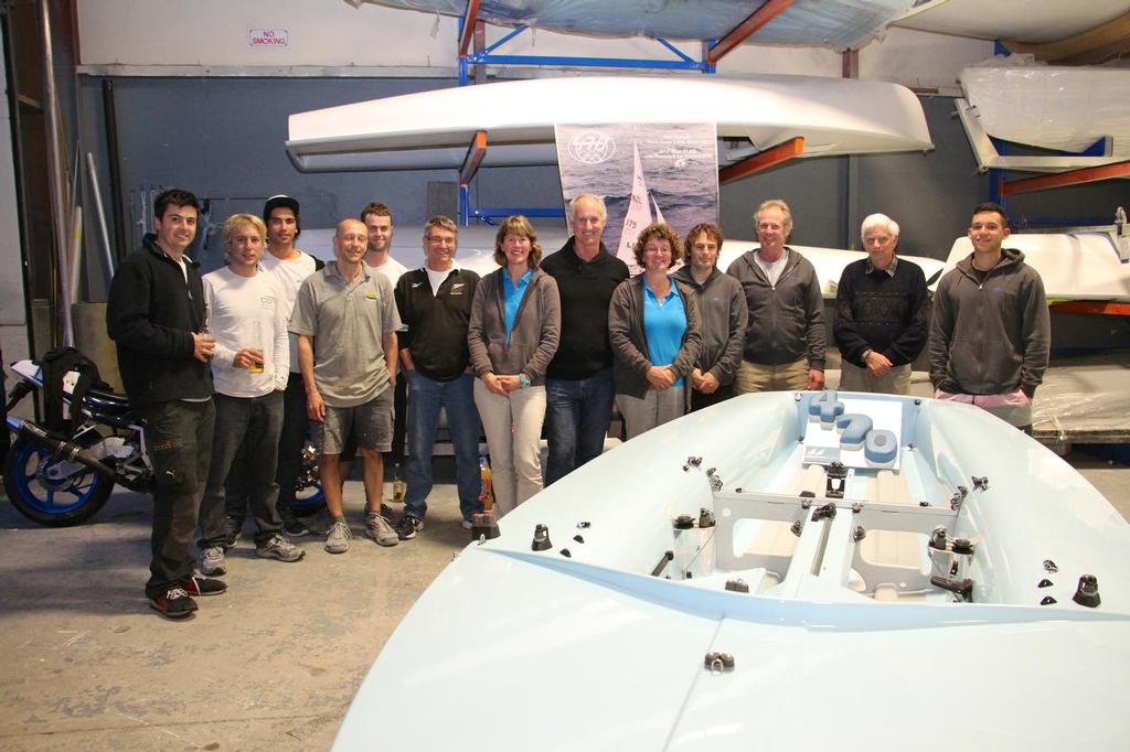 The crew at Mackay Boats - Mackay Boats 1000th 470 September 4, 2014 © Richard Gladwell www.photosport.co.nz